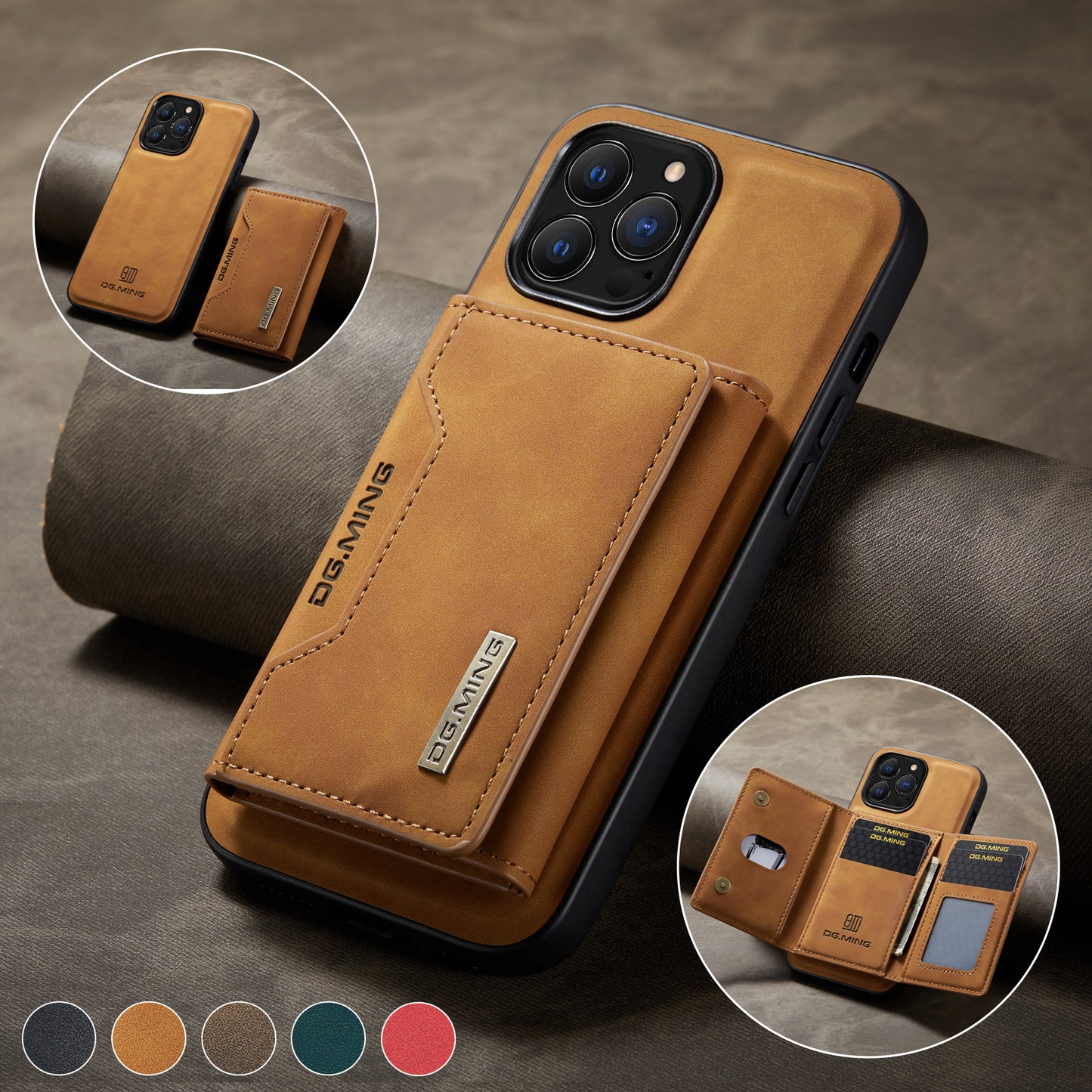 Leather case for iPhone 2 in 1 with wallet